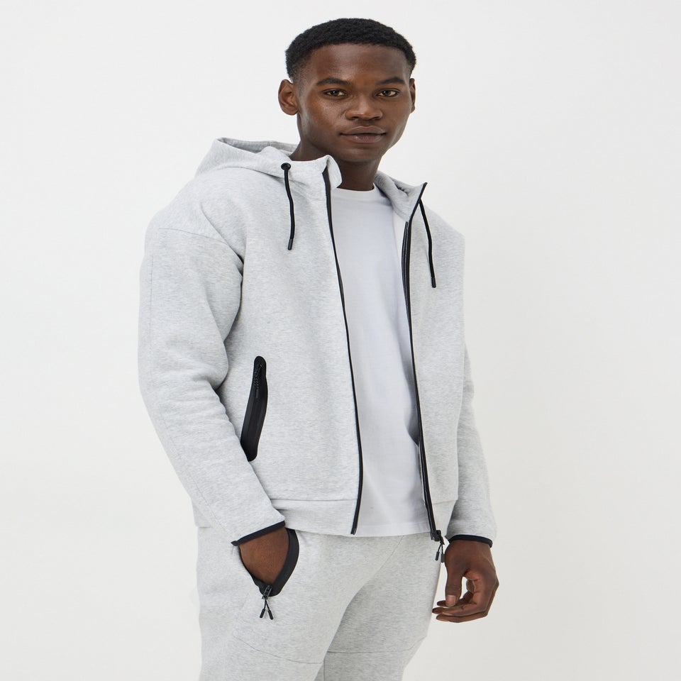 Souluxe Grey Zip Up Hoodie