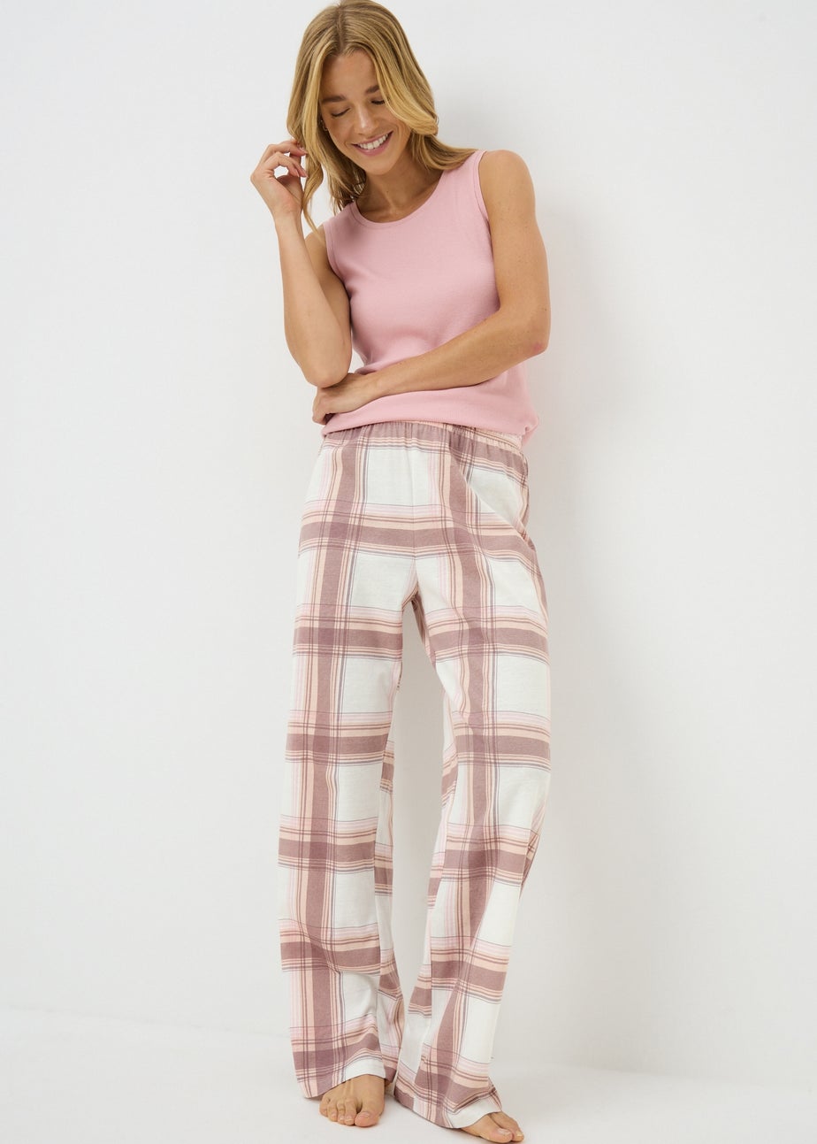 Pink Check Pyjama Bottoms Matalan