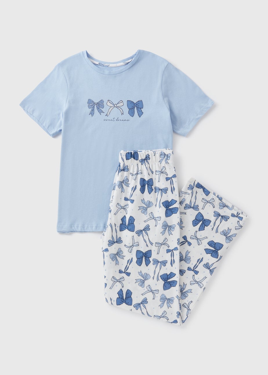 Blue Bow Pyjama Set