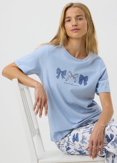 Blue Bow Pyjama Set