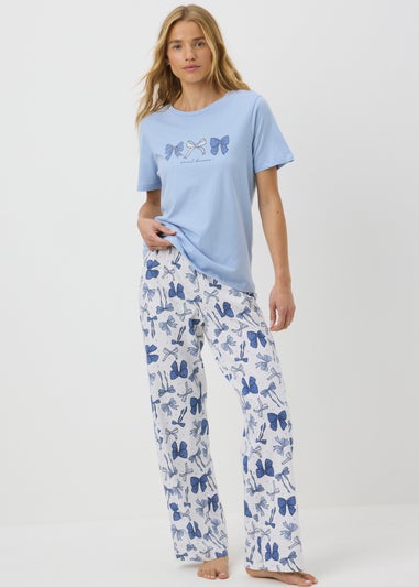 Blue Bow Pyjama Set