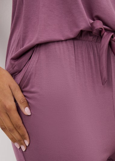 Plum Relaxed Fit Cuffed Pyjama Bottoms