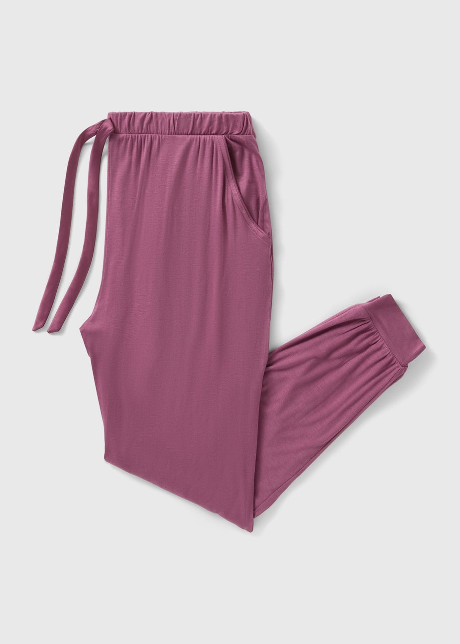 Plum Relaxed Fit Cuffed Pyjama Bottoms