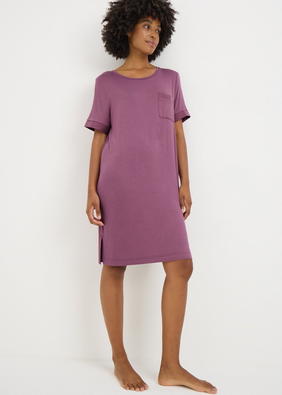 Plum Lace Detail Nightie