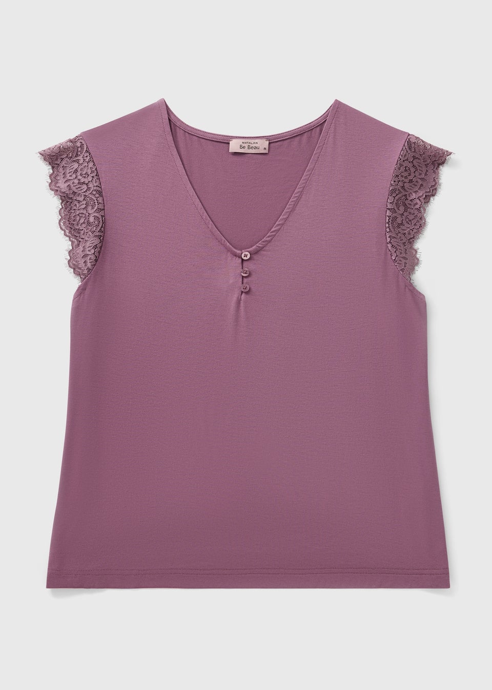 Plum Lace Henley Pyjama Top