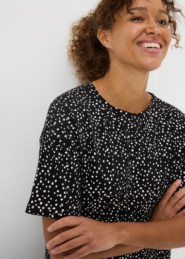 Black Spot Print Nightie