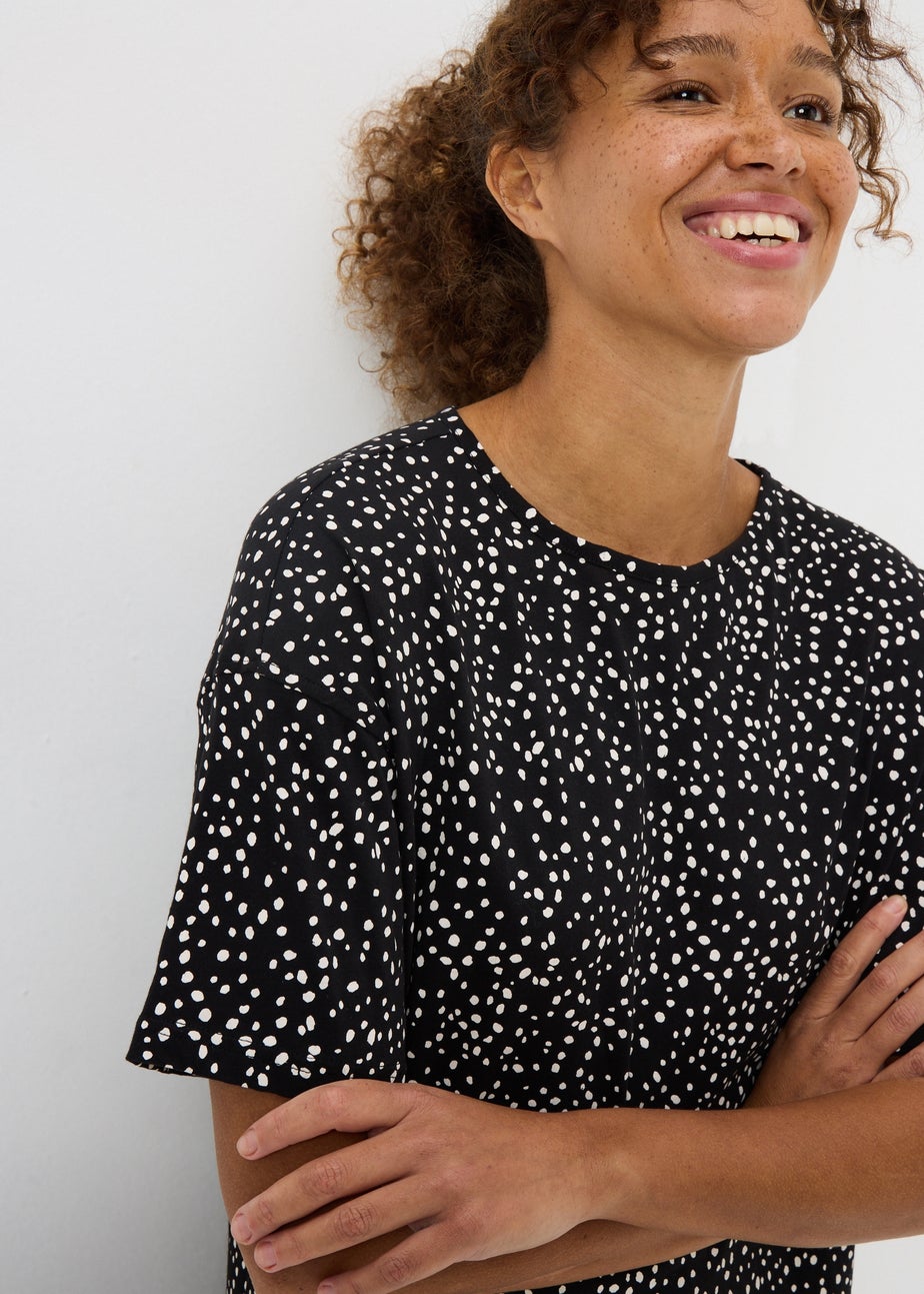 Black Spot Print Nightie