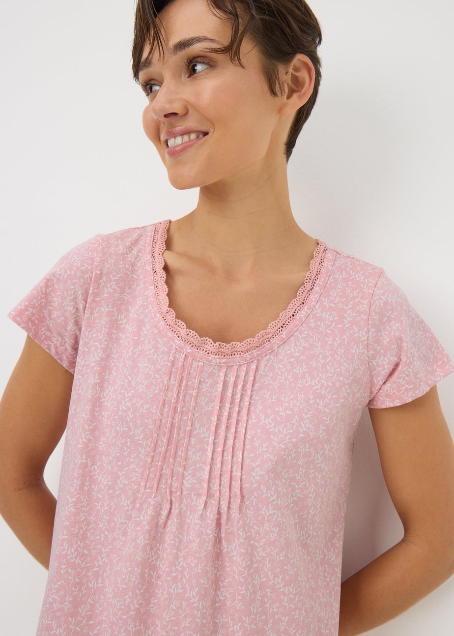 Pink Leaf Lace Nightie