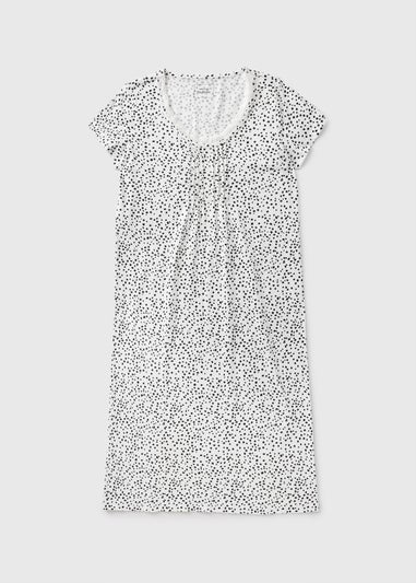 Cream Spot Print Lace Nightie