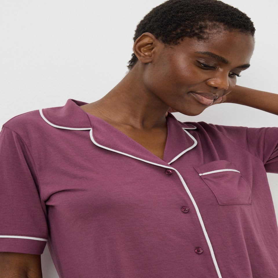 Purple Traditional Short Pyjama Set