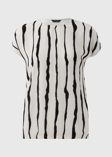 Et Vous Monochrome Jersey Back Stripe Top