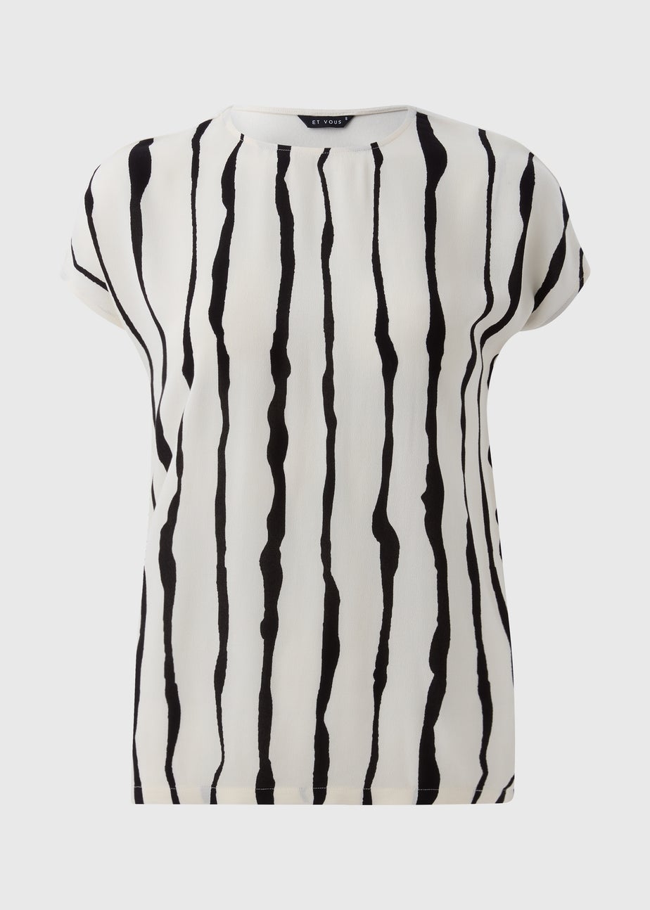 Et Vous Monochrome Jersey Back Stripe Top