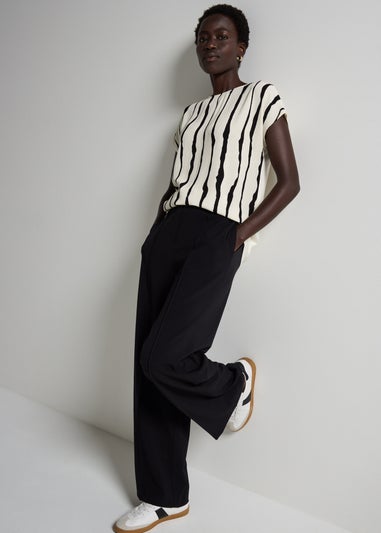 Et Vous Monochrome Jersey Back Stripe Top