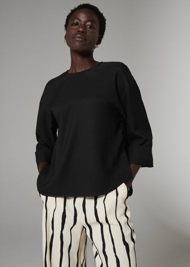 Et Vous Black 3/4 Sleeve Box Top