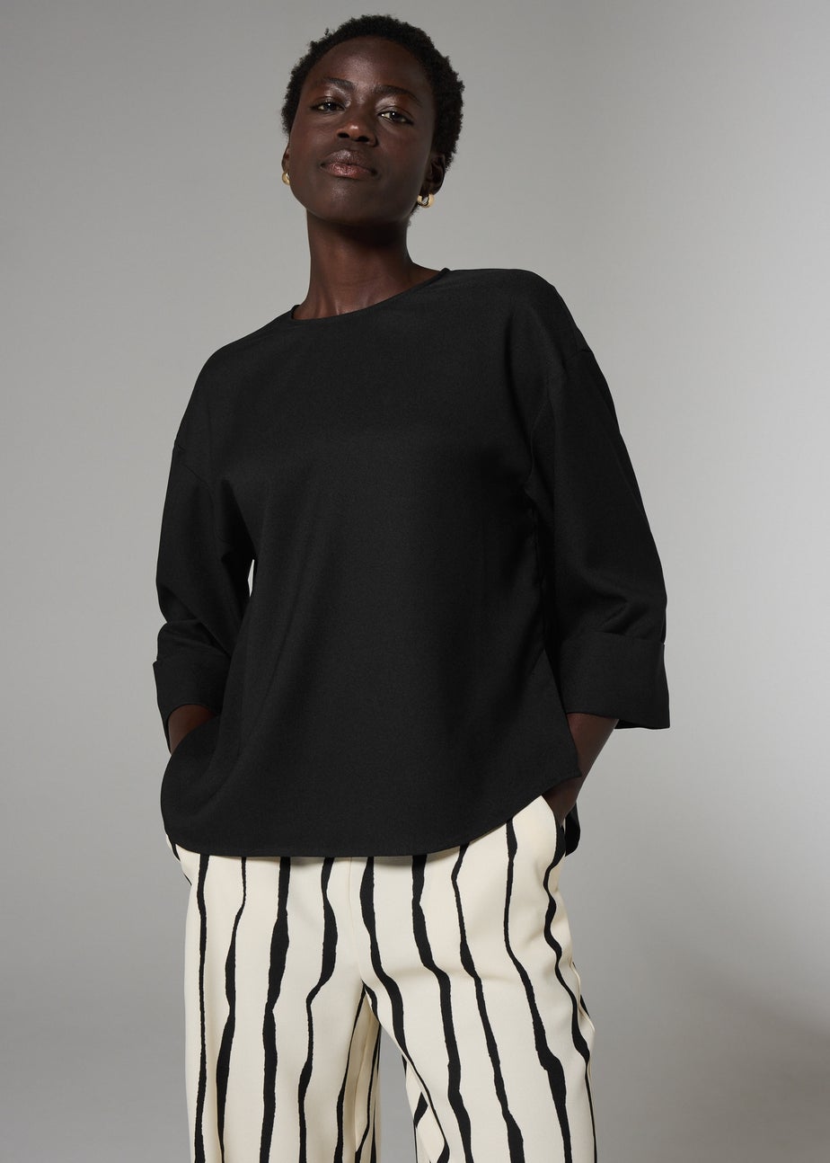 Et Vous Black 3/4 Sleeve Box Top