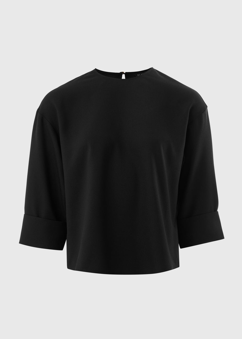 Et Vous Black 3/4 Sleeve Box Top
