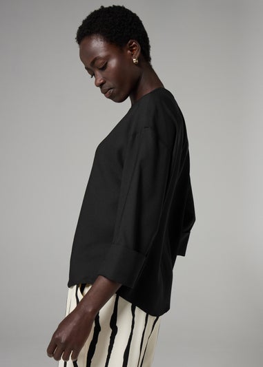 Et Vous Black 3/4 Sleeve Box Top