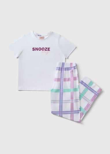 White Check Snooze Pyjama Set