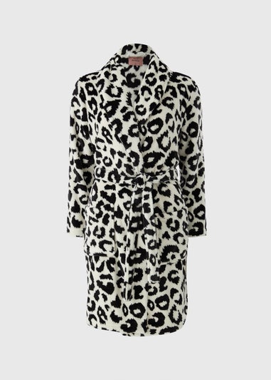 Black Mono Animal Print Dressing Gown