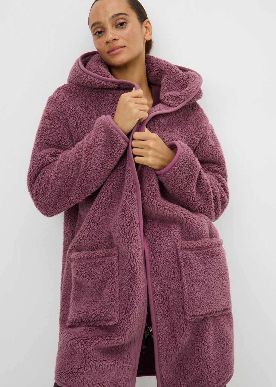 Plum Fleece Cardigan