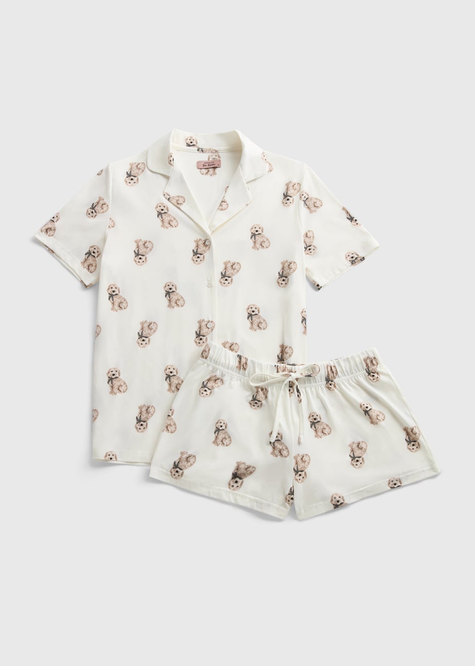 Cream Dog Short Pyjama Set