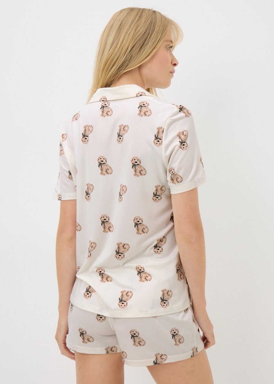 Cream Dog Short Pyjama Set