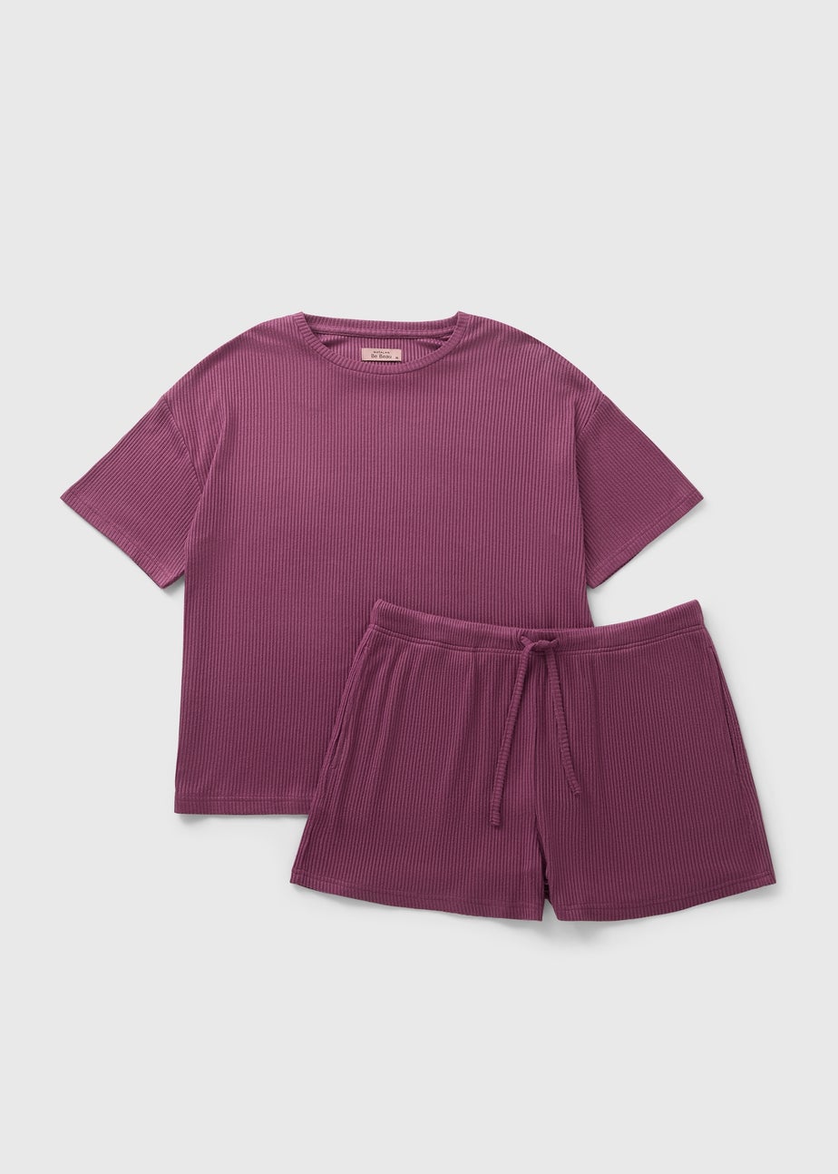 Plum Brushed Waffle Pyjama Set