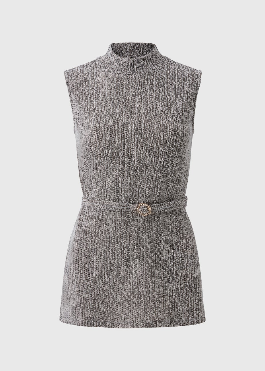 Et Vous Grey Textured Belted Co-Ord Tunic Top