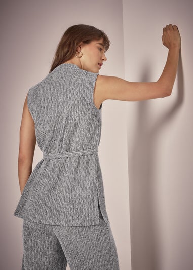 Et Vous Grey Textured Belted Co-Ord Tunic Top