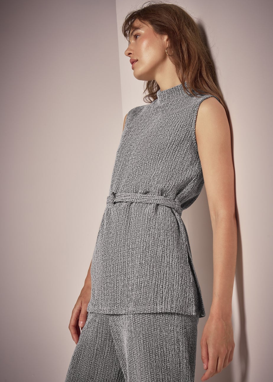 Et Vous Grey Textured Belted Co-Ord Tunic Top