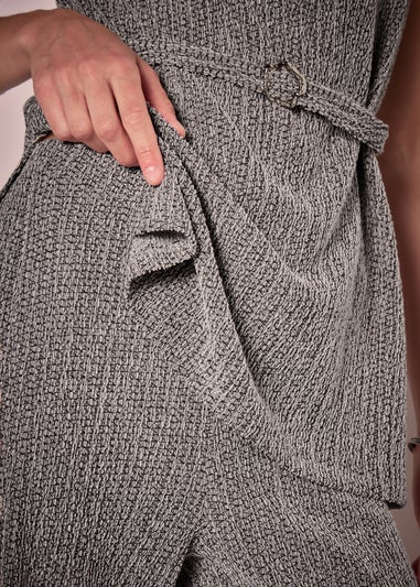 Black Textured Mono Co Ord Trousers