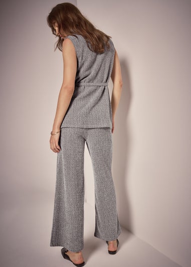 Black Textured Mono Co Ord Trousers