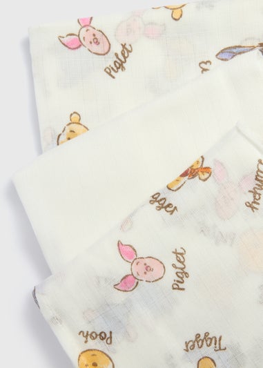 3 Pack Cream Winnie The Pooh Muslin Cloths
