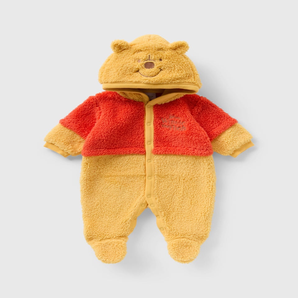 Yellow Winnie The Pooh Pramsuit (Neworn-18mths)