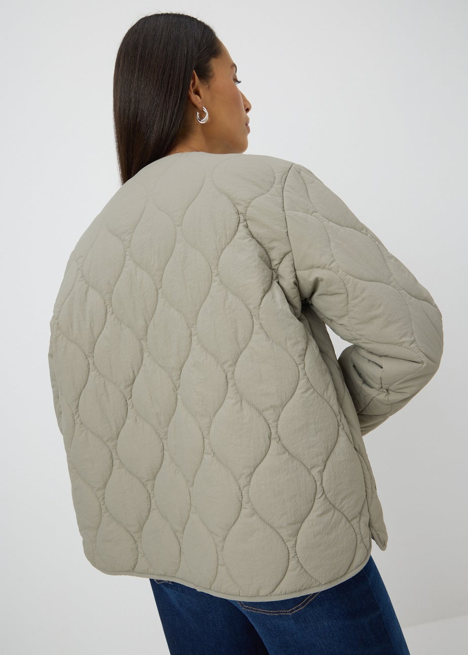 Sage Quilted Plain Jacket