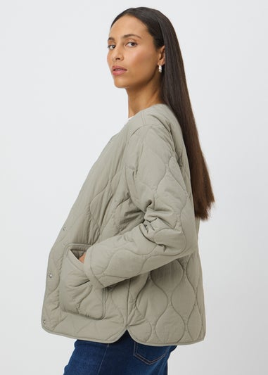 Sage Quilted Plain Jacket