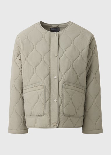 Sage Quilted Plain Jacket