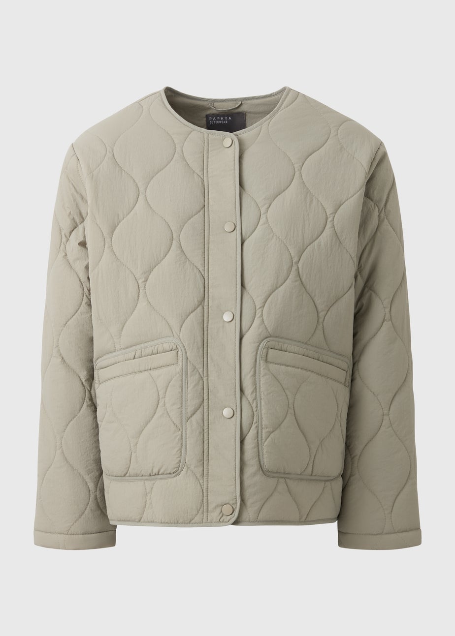 Sage Quilted Plain Jacket