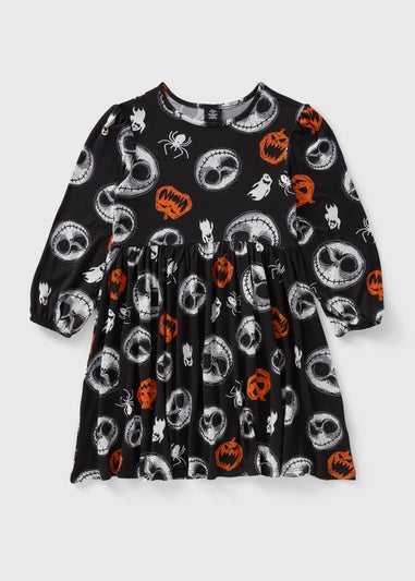 Jack Skellington Girls Black Dress (1-13yrs)