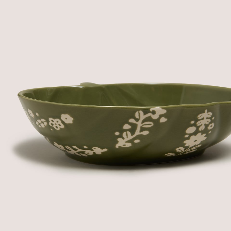 Green Autumn Floral Bowl