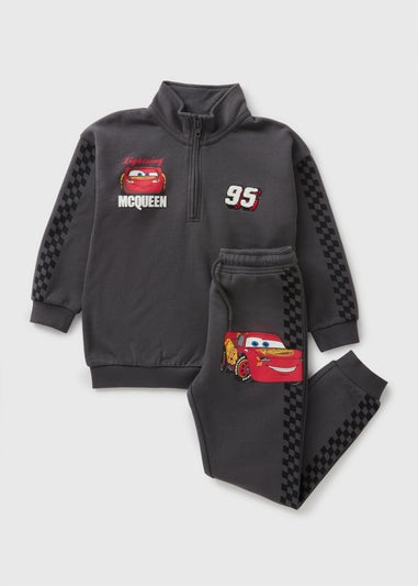 Car Boys Grey 1/4 Zip Sweatshirt & Jogging Bottom Set (1-7rs)