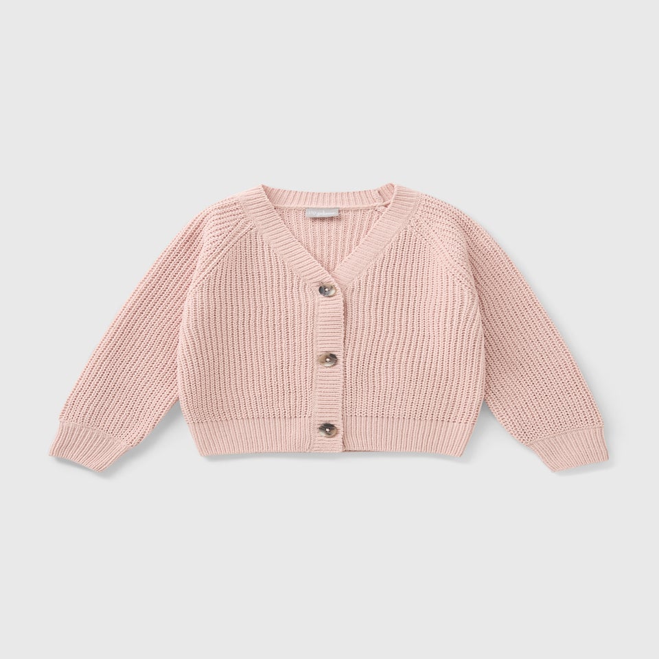 Girls Pink Knitted Cardigan (7-15yrs)