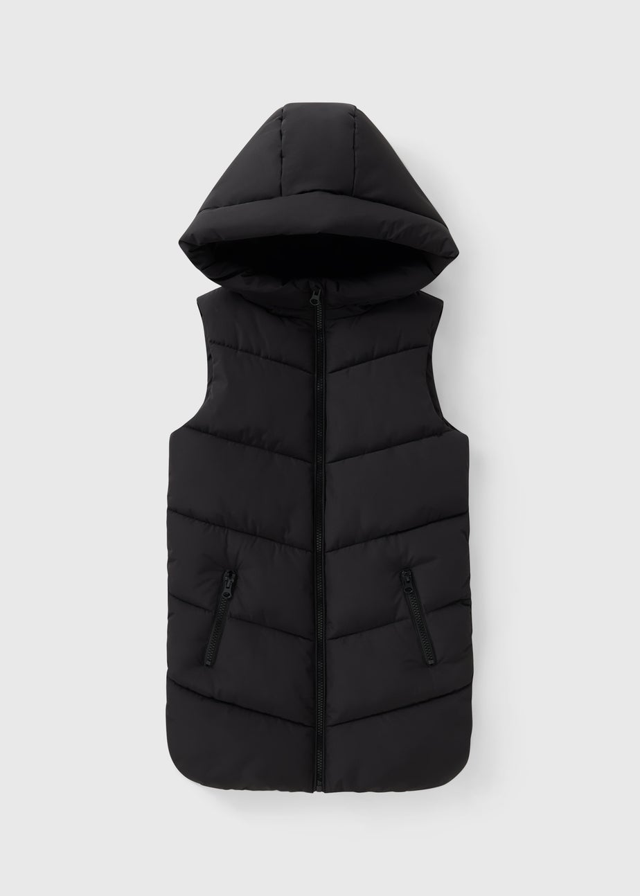 Girls Black Hooded Gilet (7-15yrs)