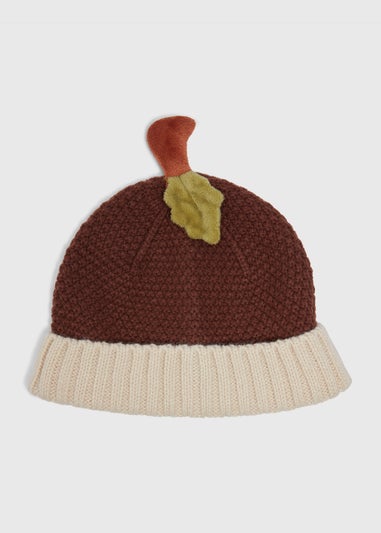 Baby Brown Acorn Beanie (Newborn-24mths)