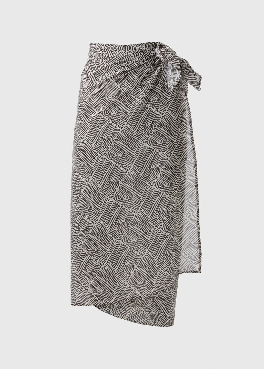Black Mono Print Sarong