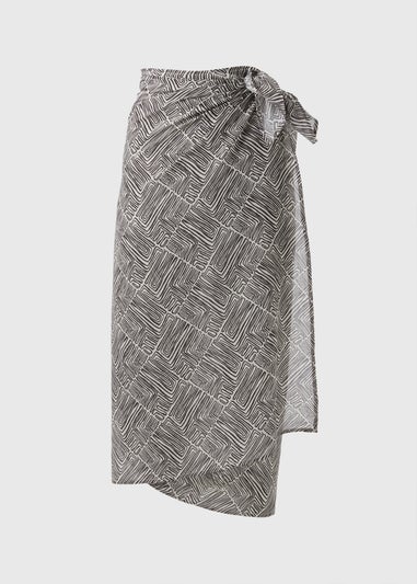 Black Mono Print Sarong