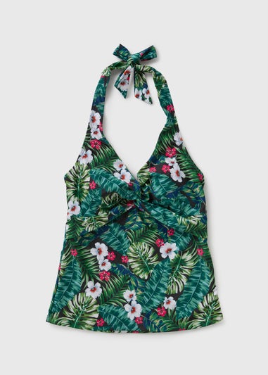 Green Tropical Print Tankini