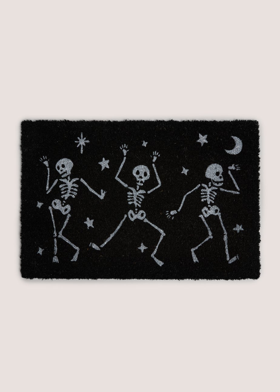 Black Skeleton Door Mat