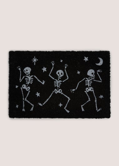 Black Skeleton Door Mat