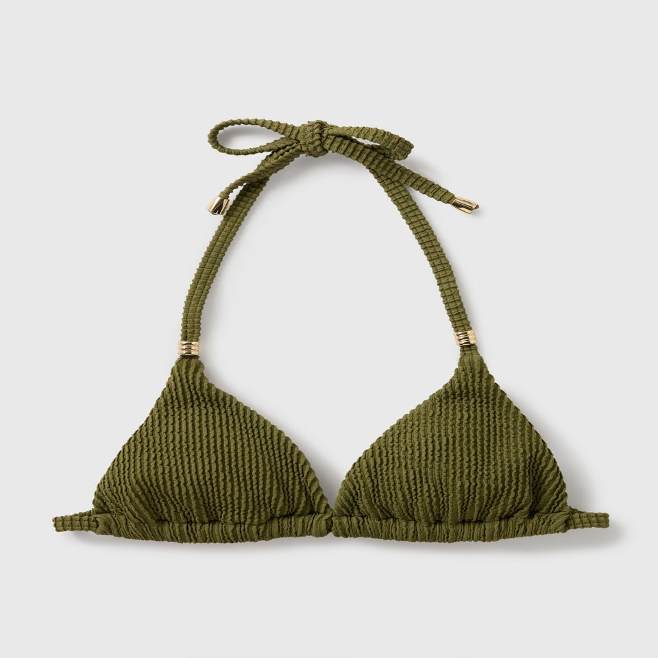 Olive Texture Bikini Top